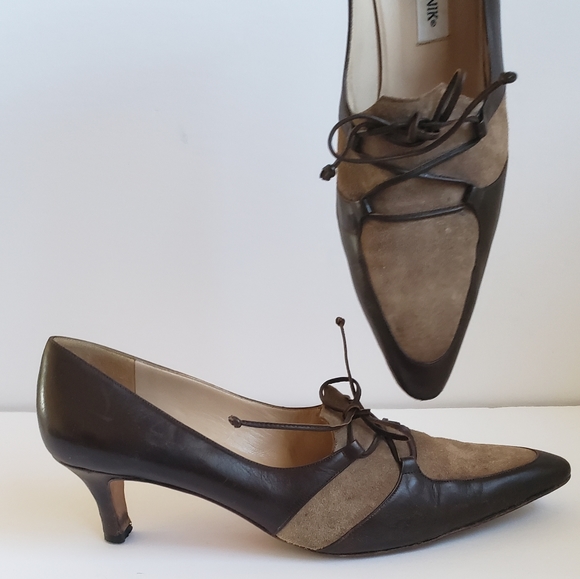 Manolo Blahnik Shoes - MANOLO BLAHNIK leather & suede heels